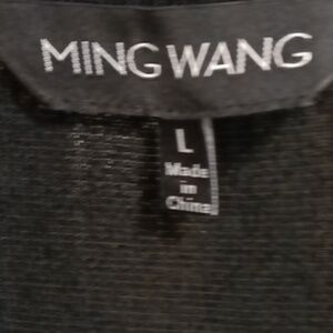 FINAL PRICE MING WANG acrylic/poly blend scoop neck sleeveless black dress